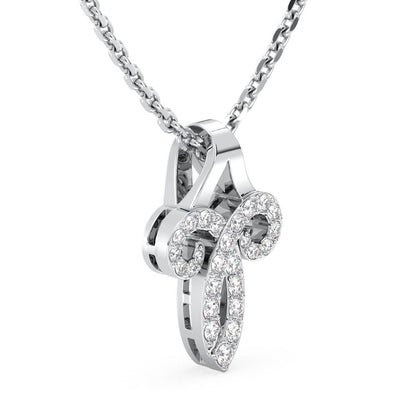 Aries Zodiac Moissanite Pendant- White