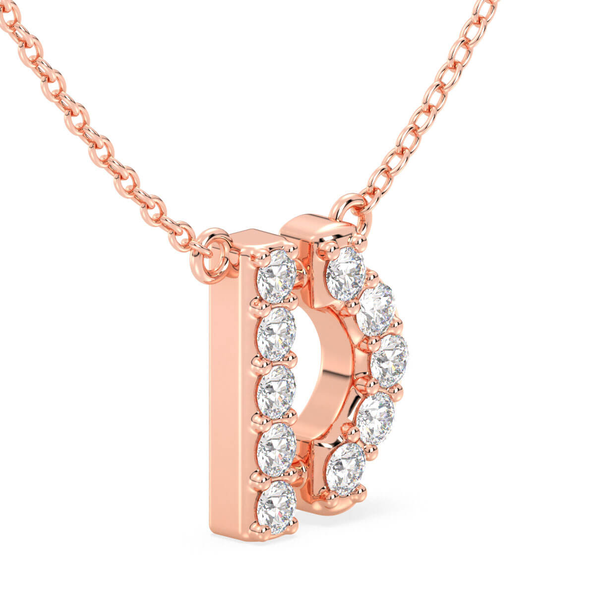 Libra Zodiac Moissanite Pendant-Rose