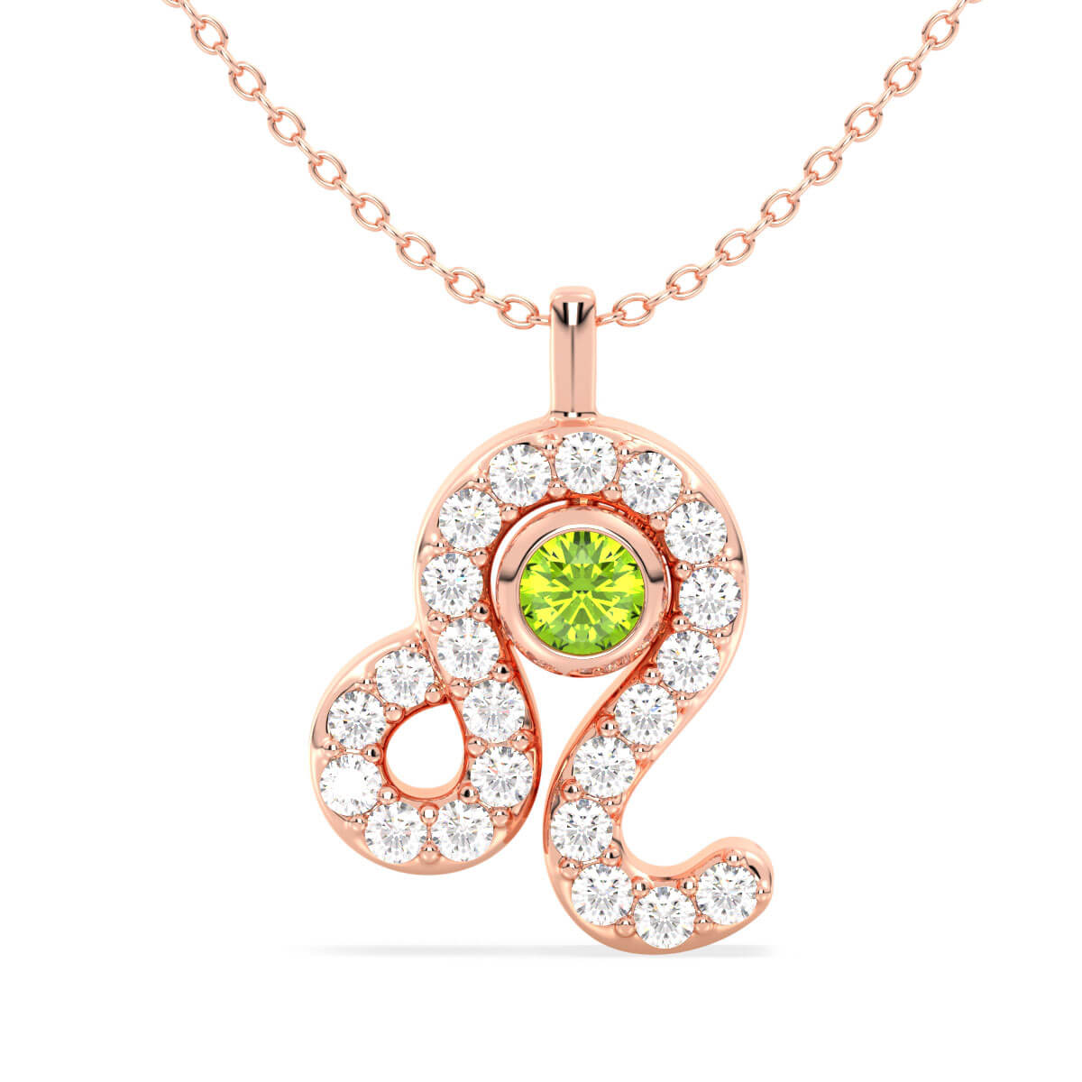 Era Of You- Leo Zodiac Peridot Pendant - Rose