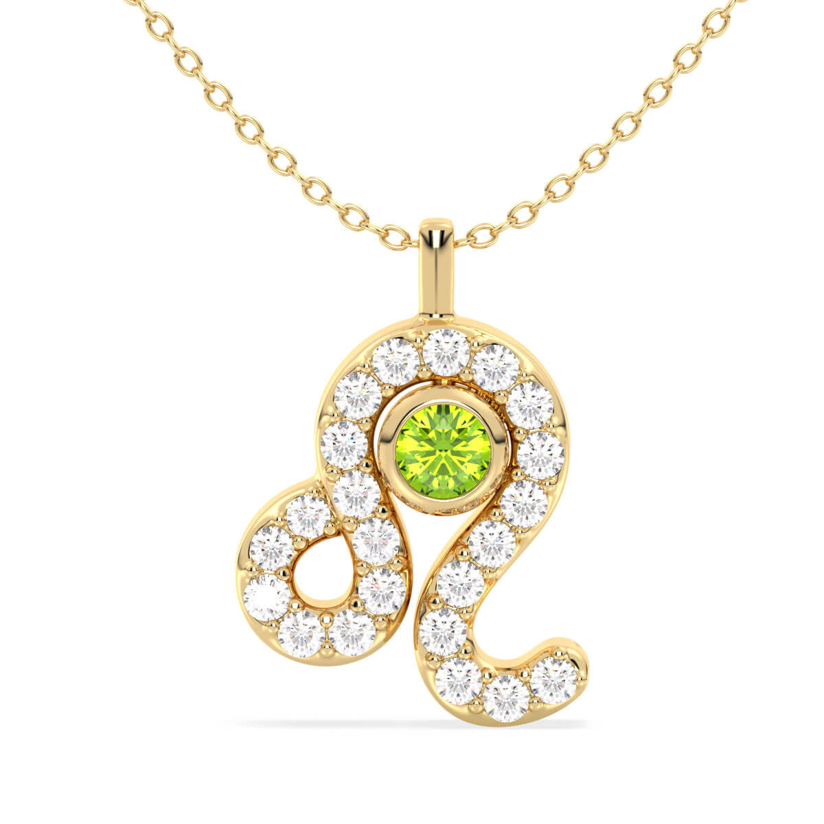 Era Of You- Leo Zodiac Peridot Pendant - Yellow