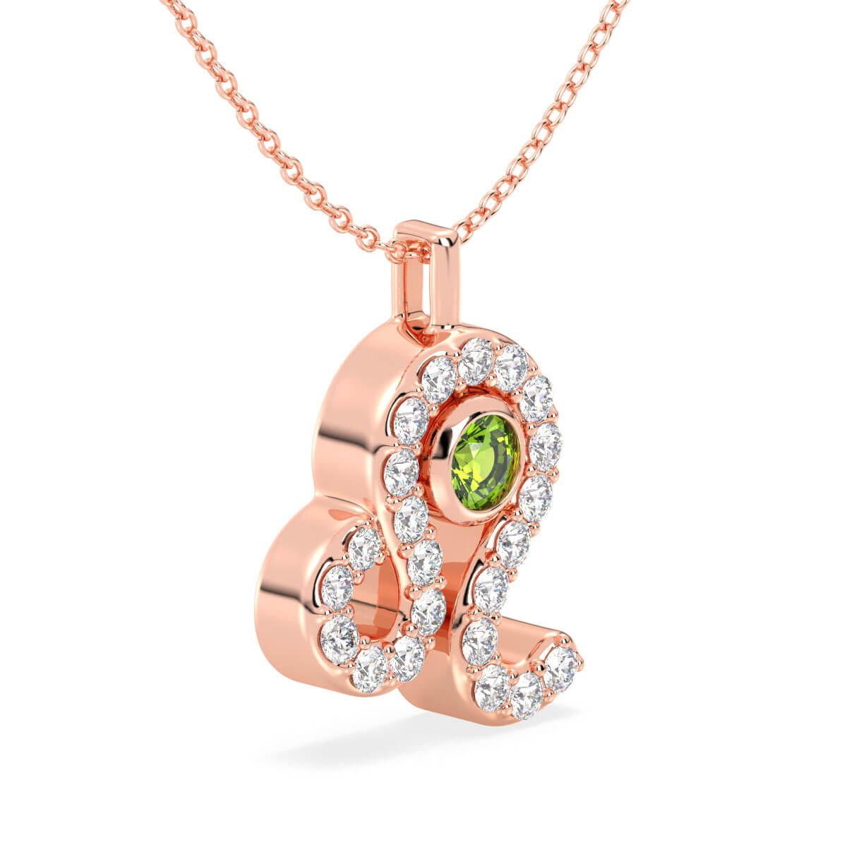 Era Of You- Leo Zodiac Peridot Pendant - Rose