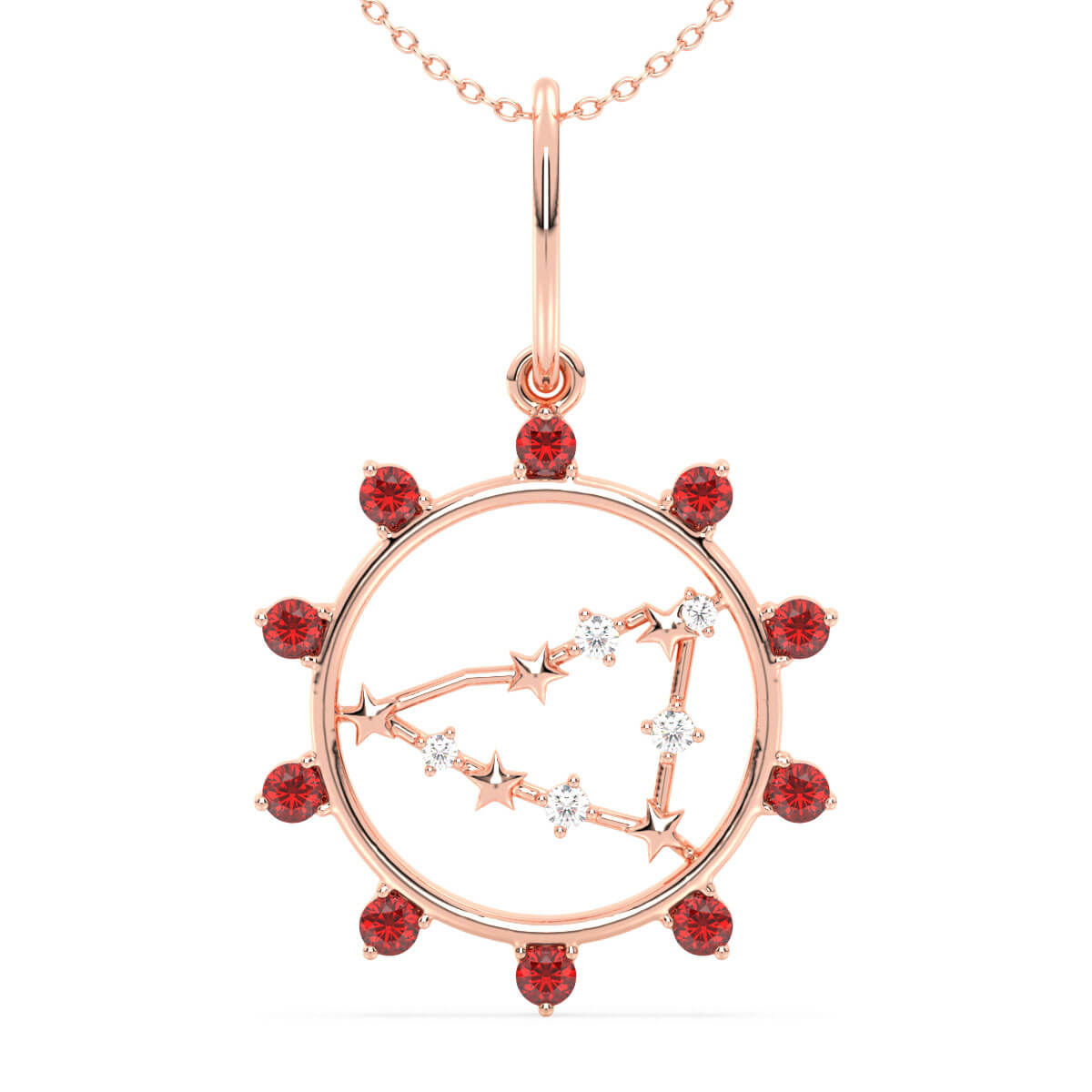 Era Of You- Capricorn Zodiac Garnet Pendant- Rose