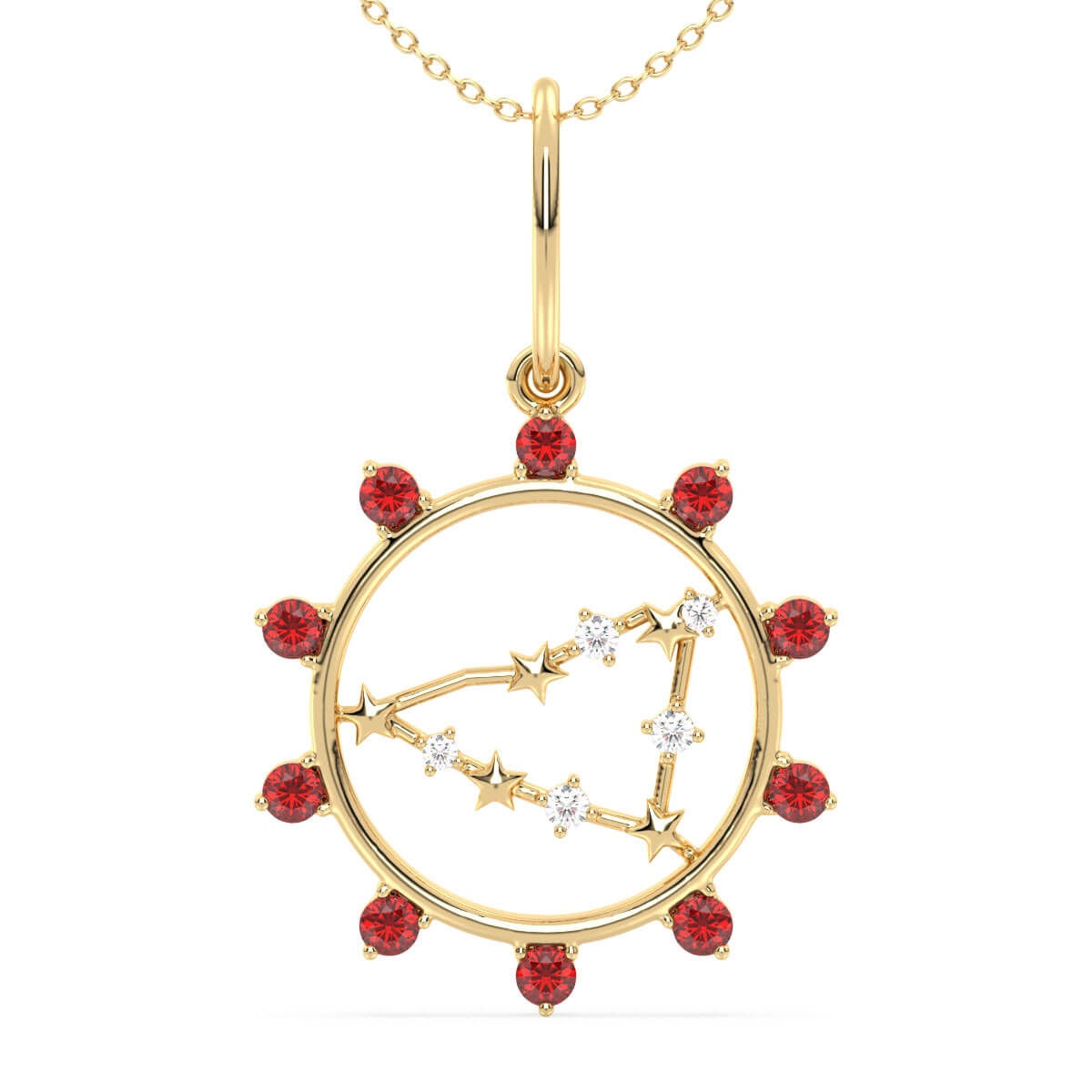 Era Of You- Capricorn Zodiac Garnet Pendant- Yellow