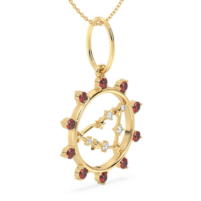 Era Of You- Capricorn Zodiac Garnet Pendant- Yellow