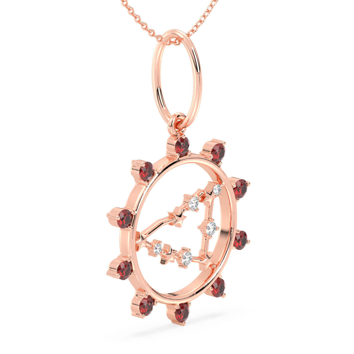 Era Of You- Capricorn Zodiac Garnet Pendant- Rose