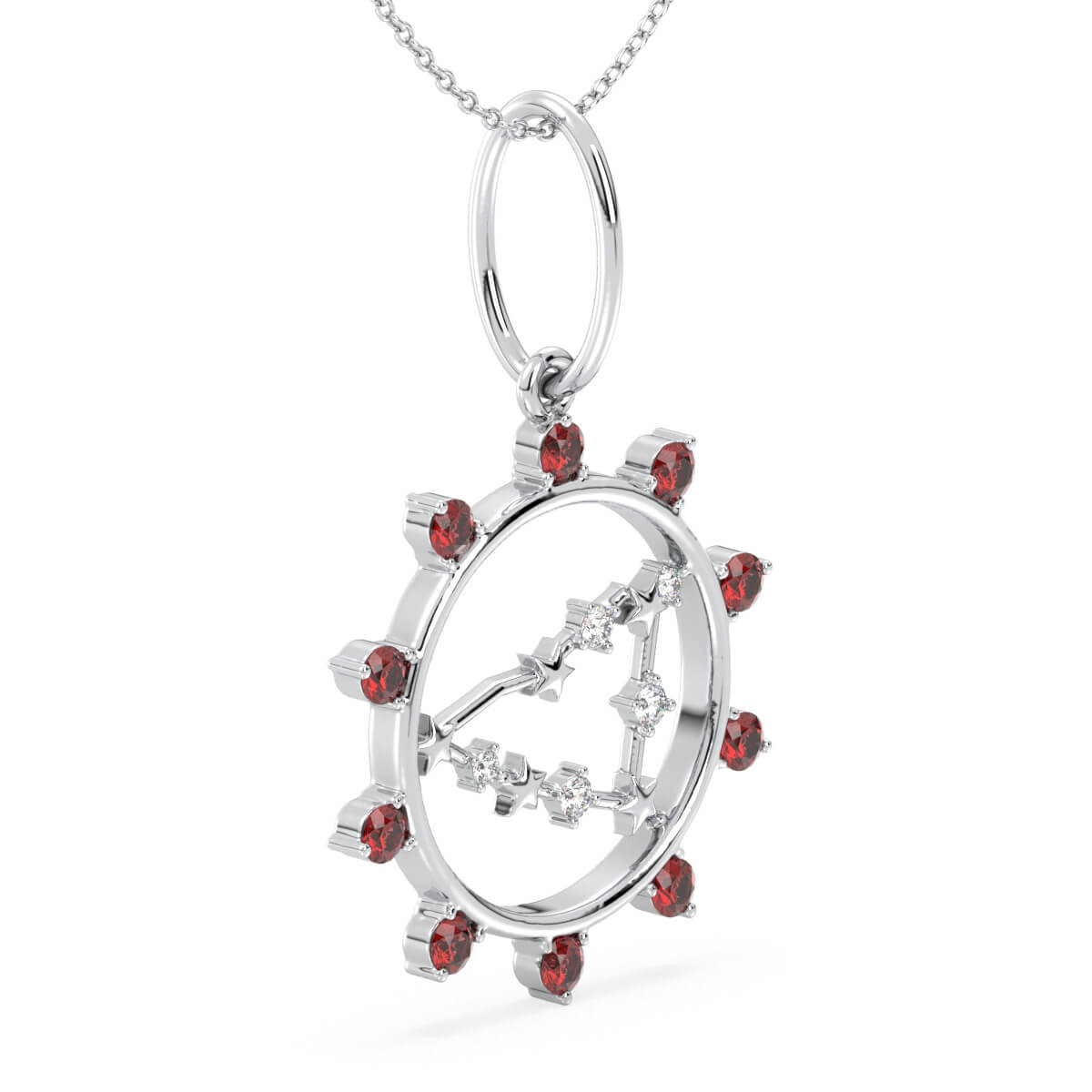 Era Of You- Capricorn Zodiac Garnet Pendant- White