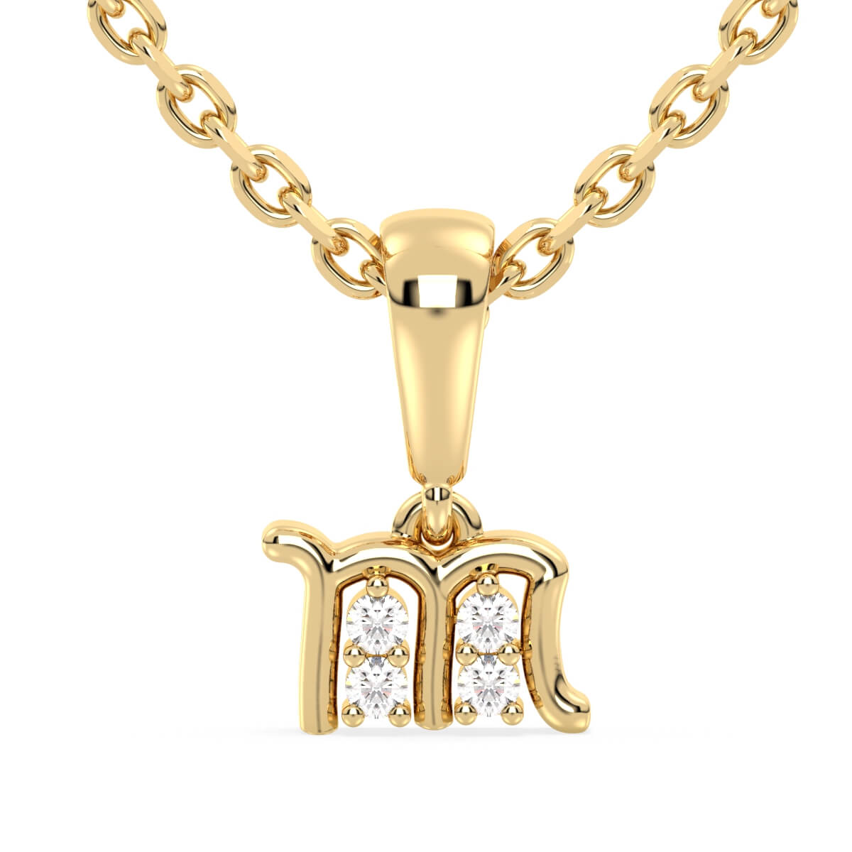 Scorpio Zodiac Moissanite Pendant-Yellow