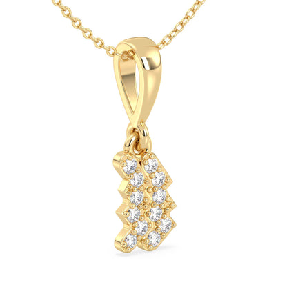 Aquarius Zodiac Moissanite Pendant -Yellow