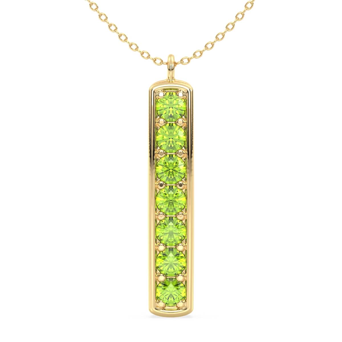 Peridot Vertical Single Bar Pendant-Yellow