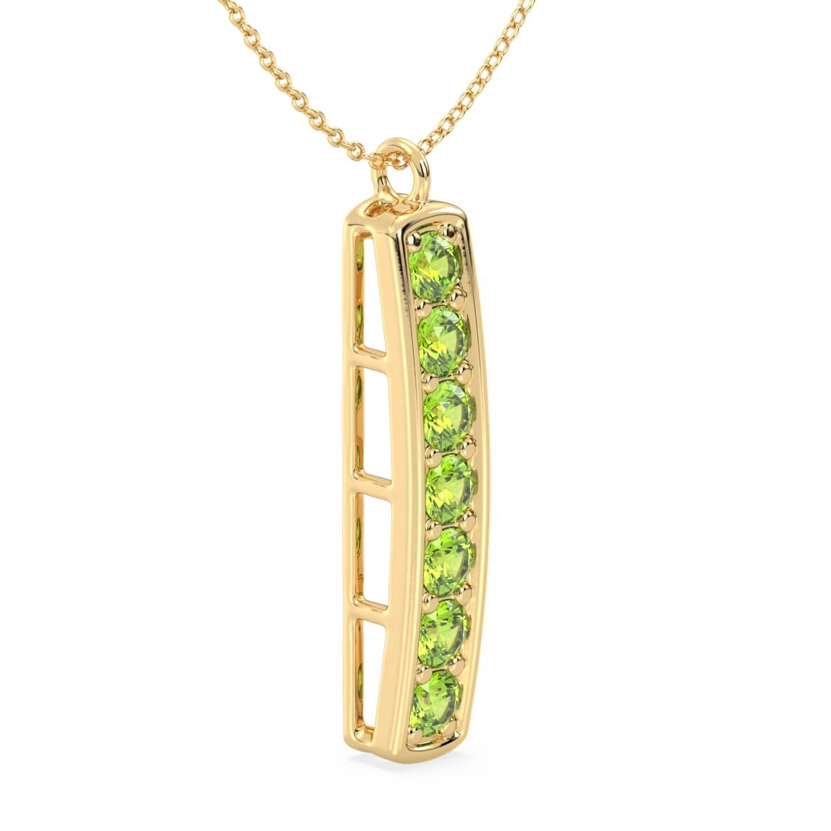 Peridot Vertical Single Bar Pendant-Yellow