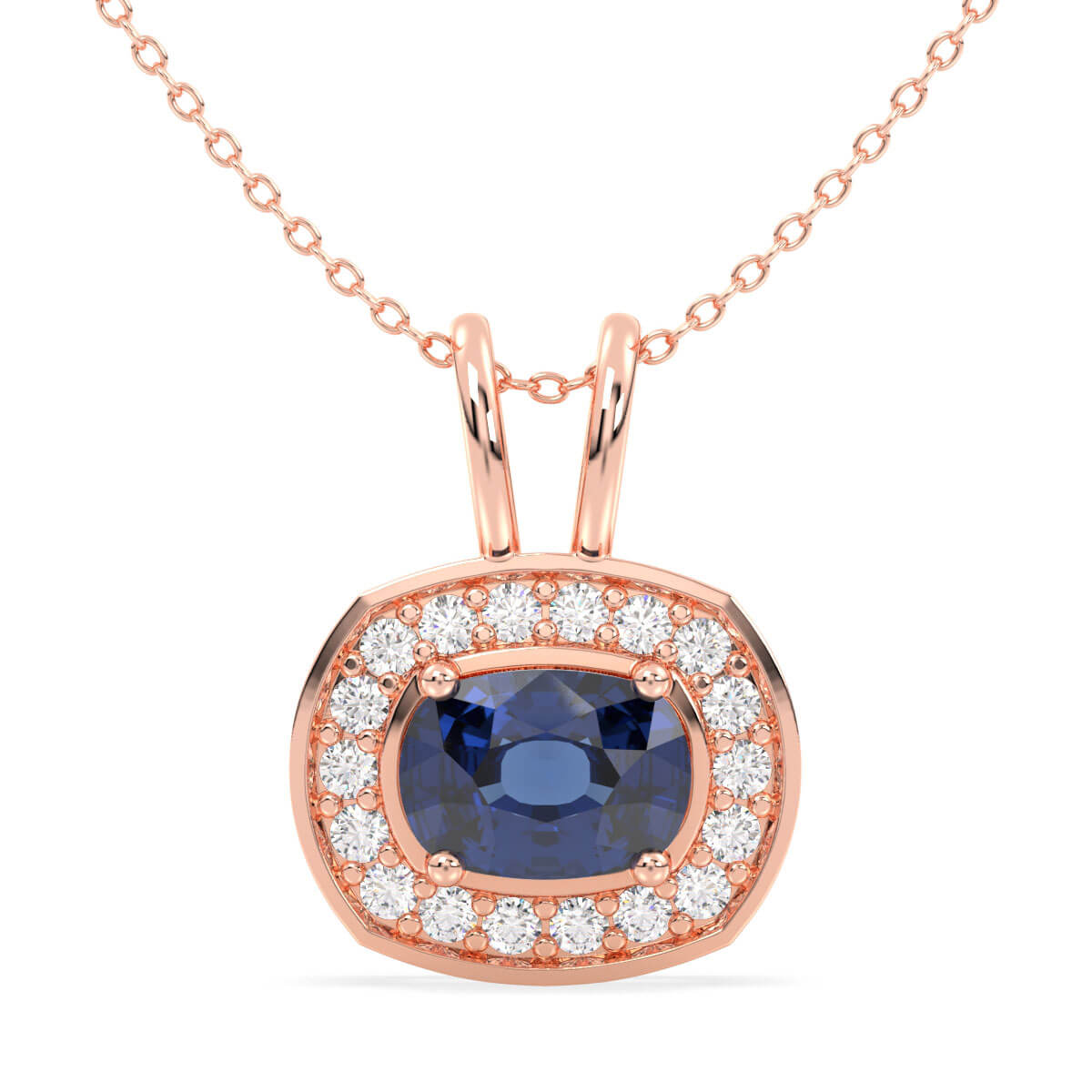 Classic Iolite Pendant -Rose