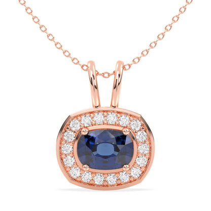 Classic Iolite Pendant -Rose