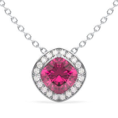 Classic Pink Topaz Pendant- White