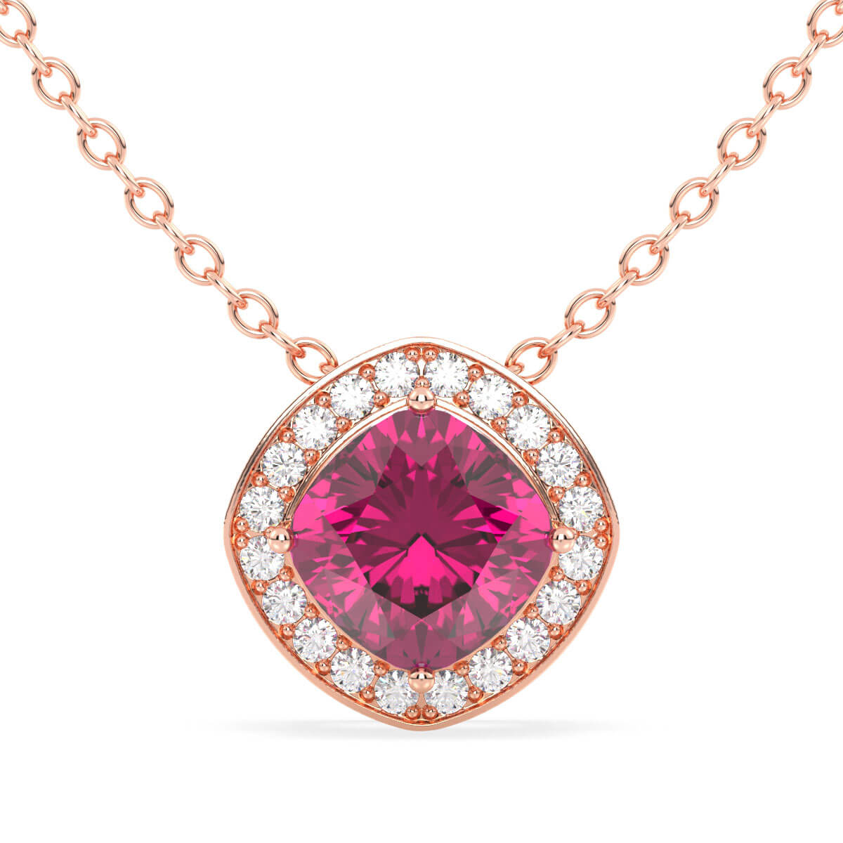 Classic Pink Topaz Pendant- Rose