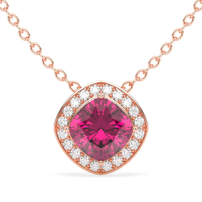 Classic Pink Topaz Pendant- Rose