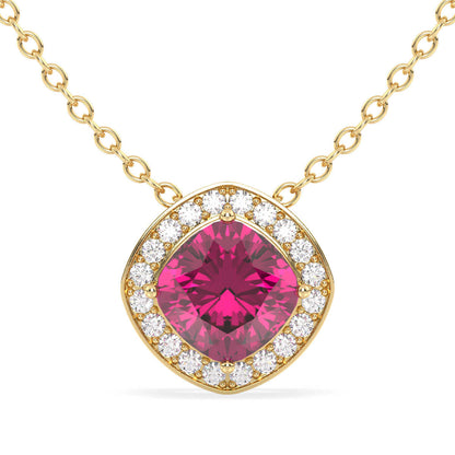 Classic Pink Topaz Pendant- Yellow