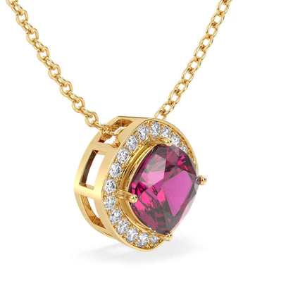 Classic Pink Topaz Pendant- Yellow