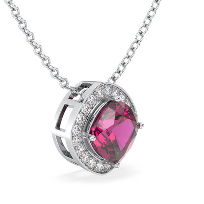 Classic Pink Topaz Pendant- White