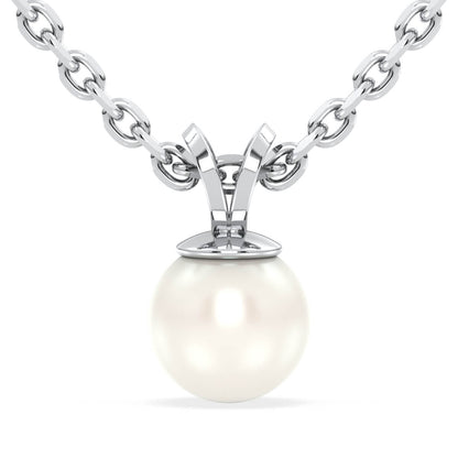 Freshwater Pearl V-Bale Pendant - White