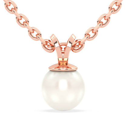 Freshwater Pearl V-Bale Pendant - Rose