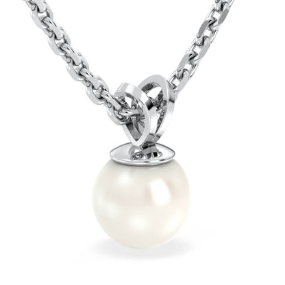 Freshwater Pearl V-Bale Pendant - White