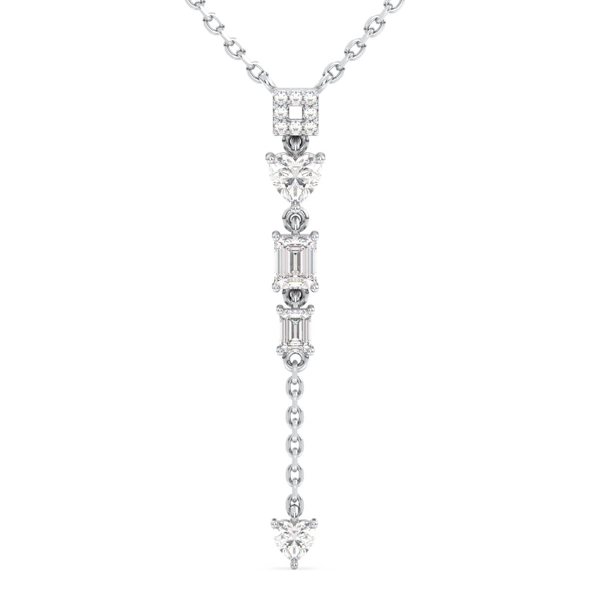 Multi-shape Moissanite Pendant - White