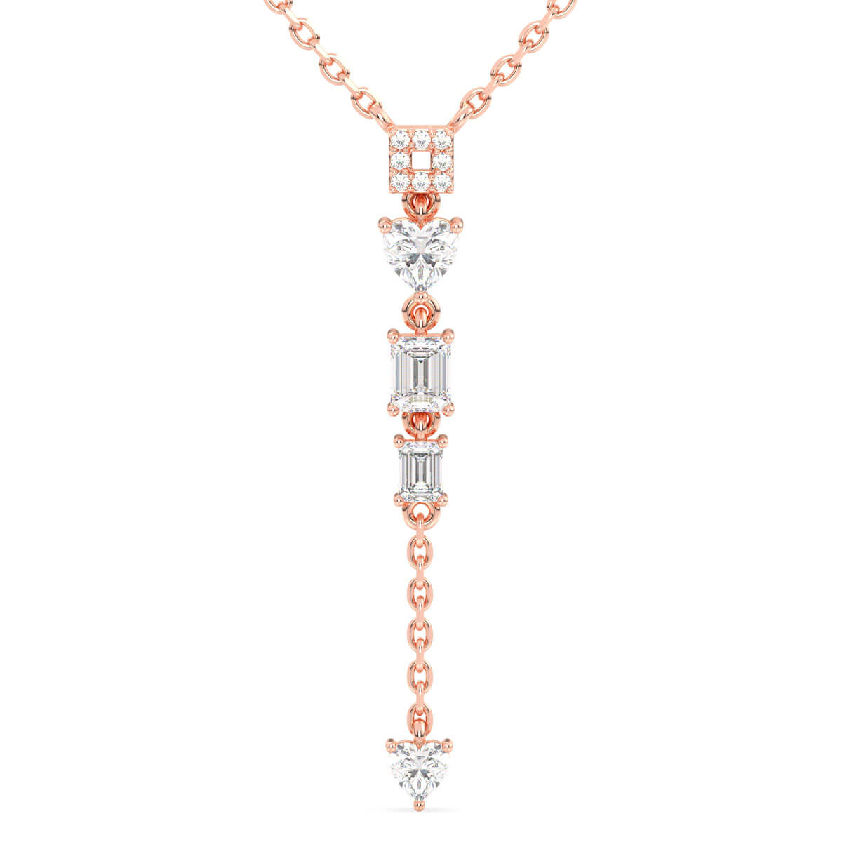 Multi-shape Moissanite Pendant - Rose