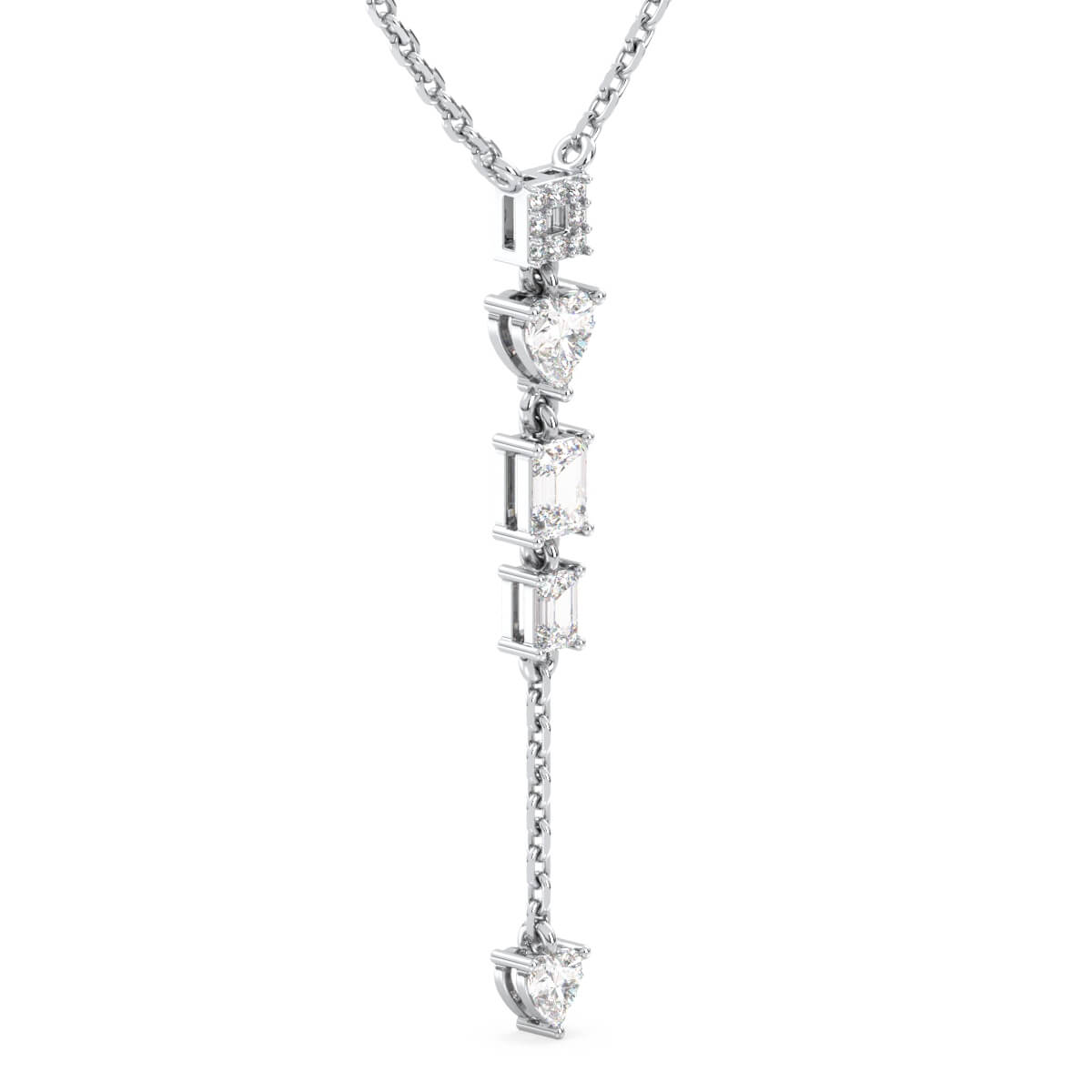 Multi-shape Moissanite Pendant - White