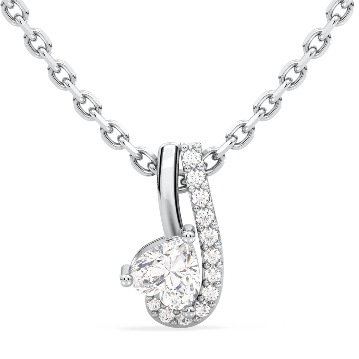 Era Of Love- Moissanite Heart Pendant - White