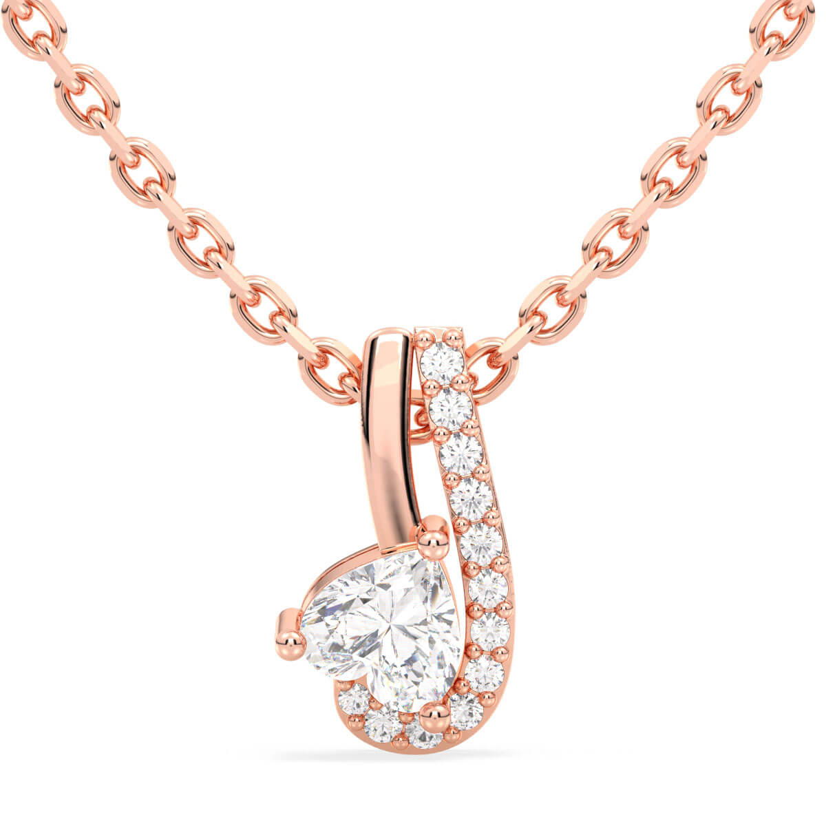 Era Of Love- Moissanite Heart Pendant-Rose