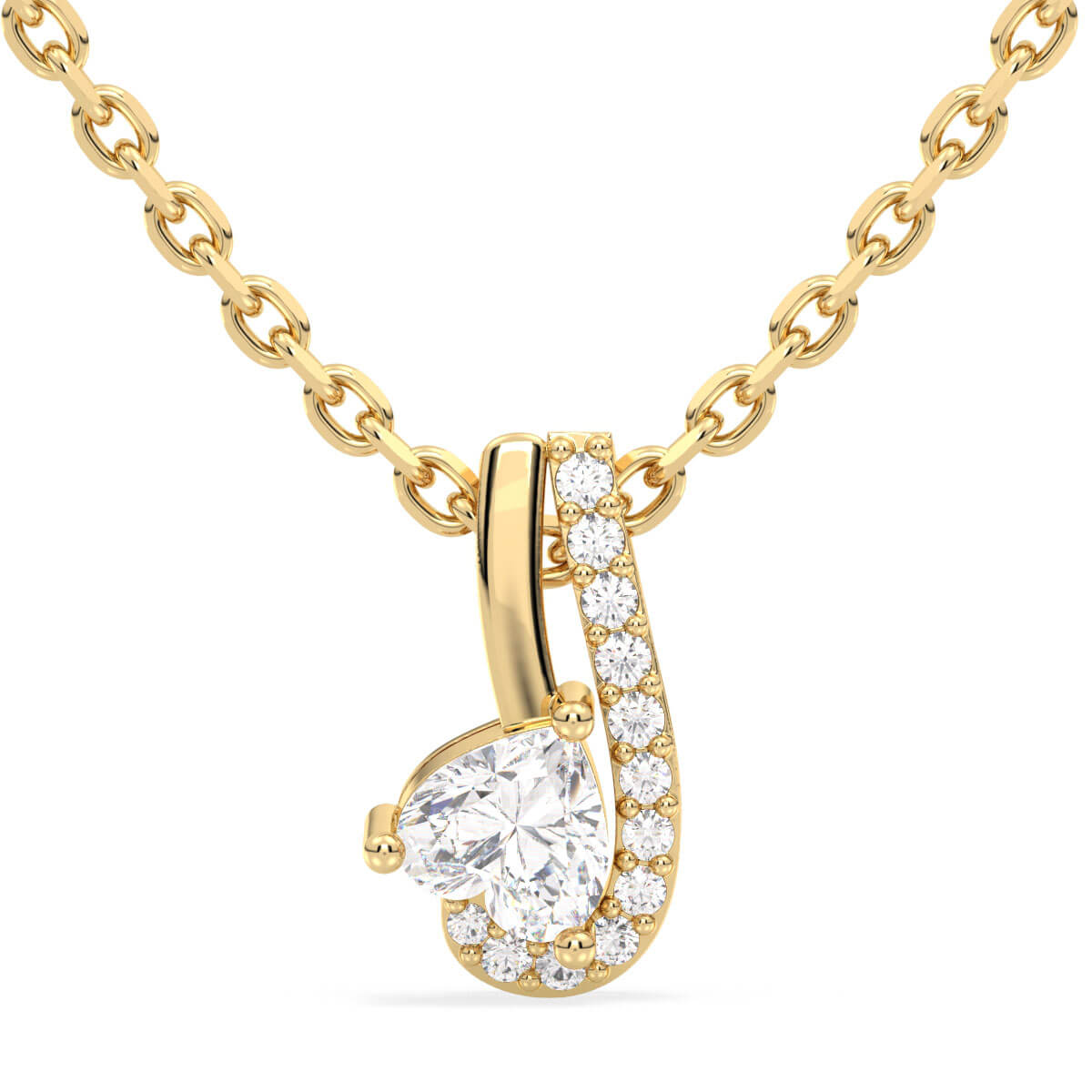 Era Of Love- Moissanite Heart Pendant-Yellow