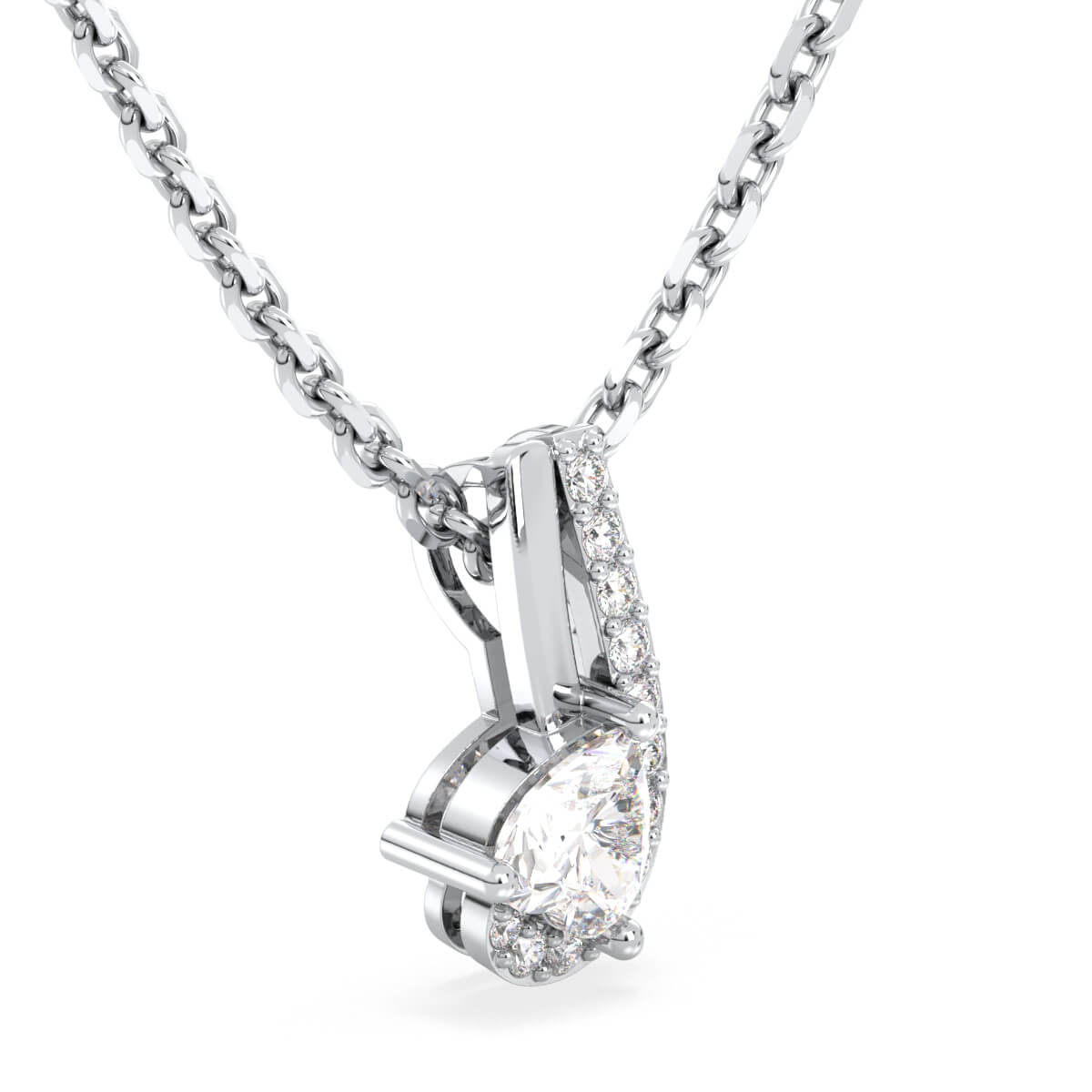 Era Of Love- Moissanite Heart Pendant-White