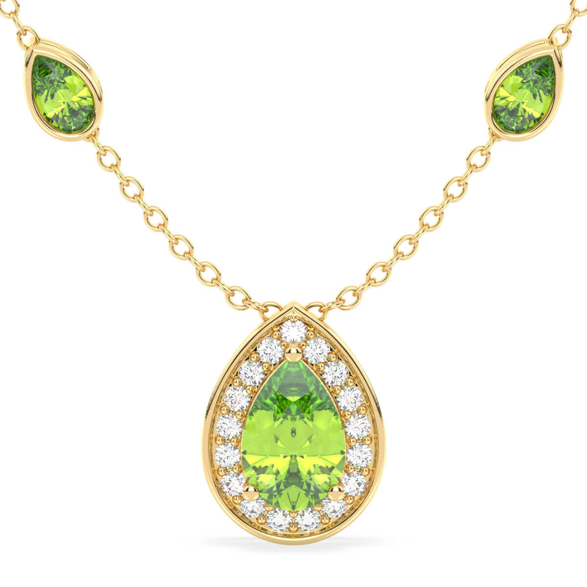 Pear Shaped Peridot Pendant- Yellow