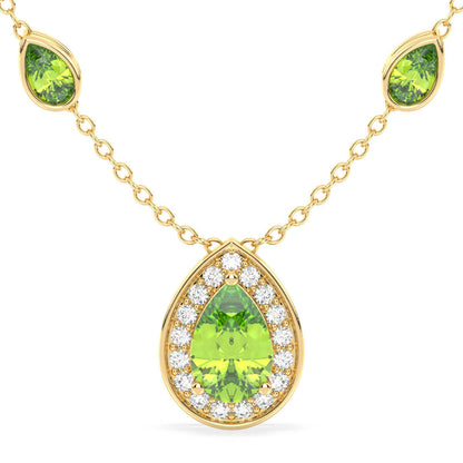 Pear Shaped Peridot Pendant- Yellow