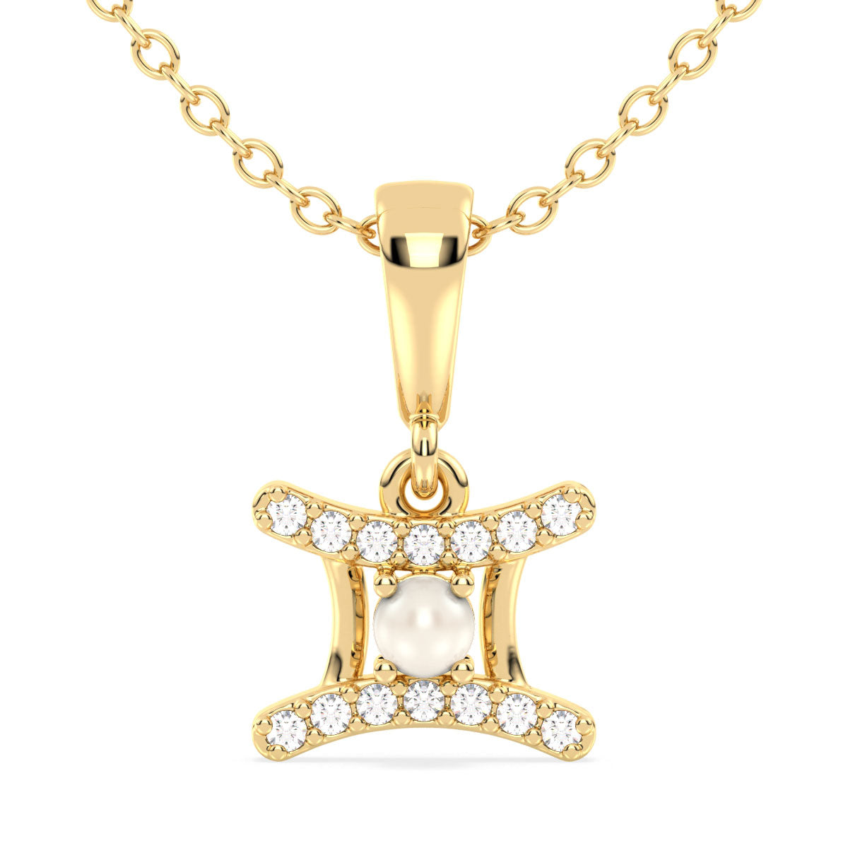 Era Of You- Gemini Zodiac Pearl Pendant - Yellow