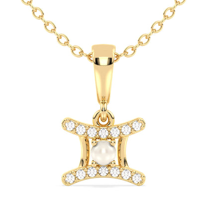 Era Of You- Gemini Zodiac Pearl Pendant - Yellow