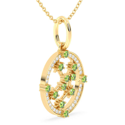 Era Of You- Virgo Zodiac Peridot Pendant-Yellow