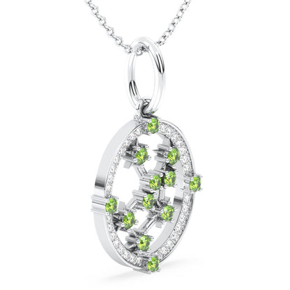 Era Of You- Virgo Zodiac Peridot Pendant-White