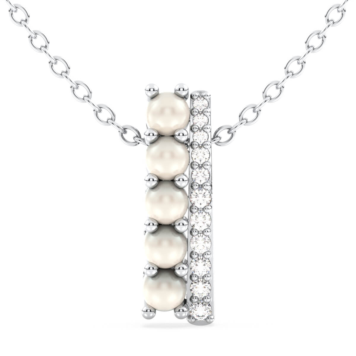 Freshwater Pearl Bar Pendant-White