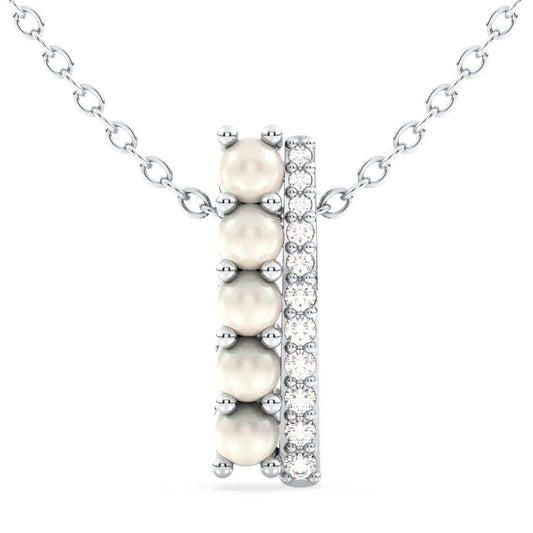 Freshwater Pearl Bar Pendant-White