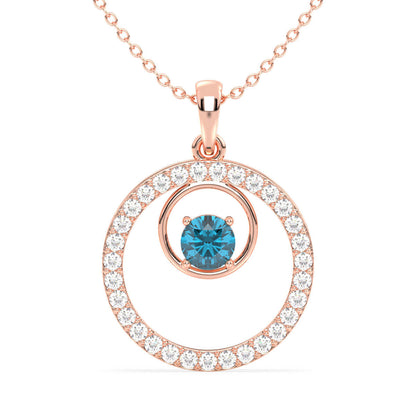 Circle Of Life London Blue Topaz Pendant-Rose