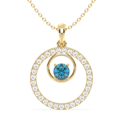 Circle Of Life London Blue Topaz Pendant-Yellow