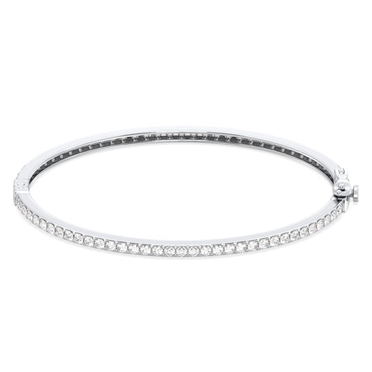 Lab Grown Diamond Bangle Bracelet  in White Gold