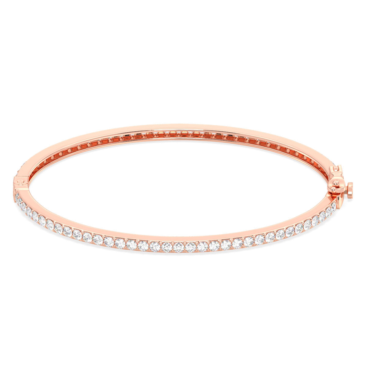 Lab Grown Diamond Bangle Bracelet  in Rose Gold