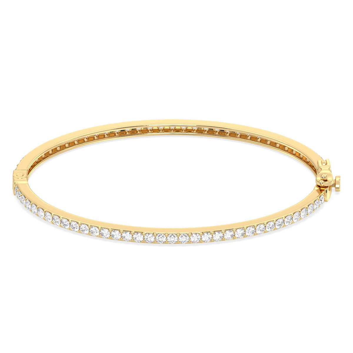 Lab Grown Diamond Bangle Bracelet  in Yellow Gold