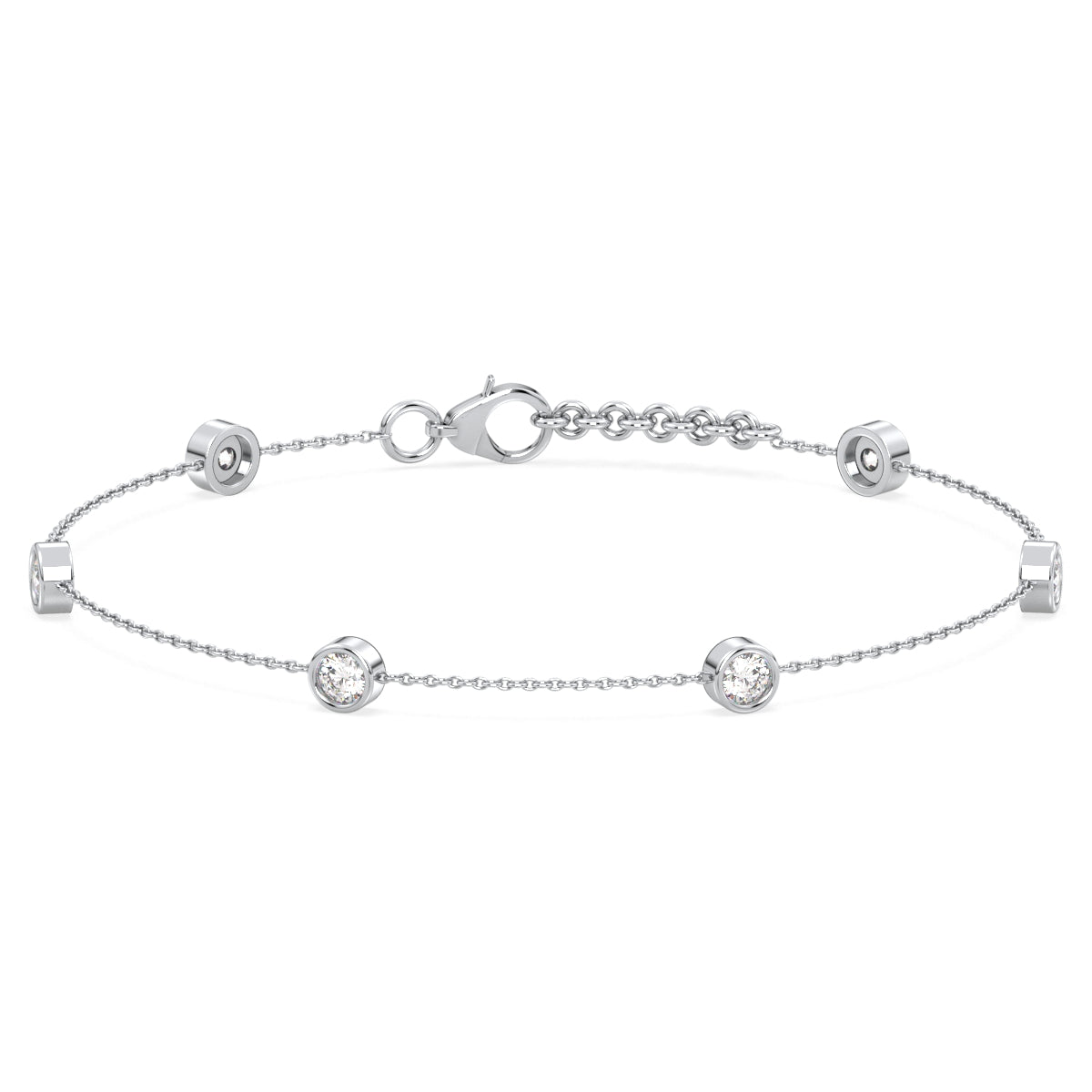 Lab Grown Diamond Bracelet in White Gold