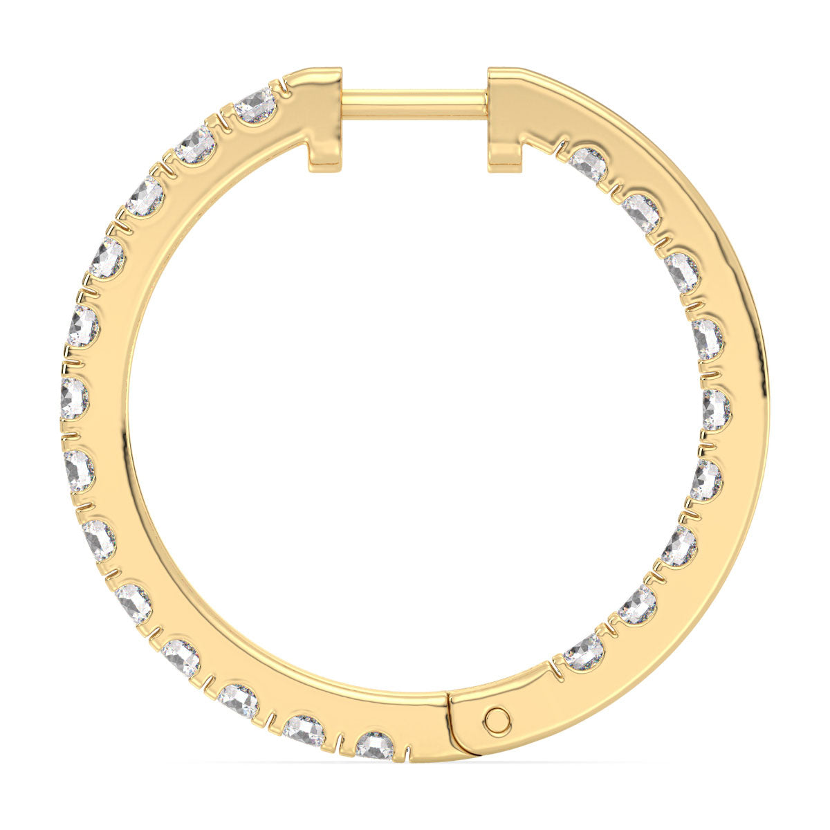 Lab Grown Diamond Hoop Earrings in Yellow Gold