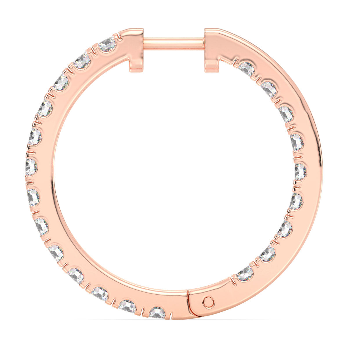 Lab Grown Diamond Hoop Earrings in Rose Gold