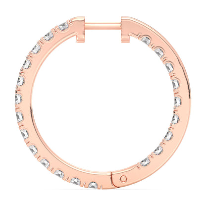 Lab Grown Diamond Hoop Earrings in Rose Gold