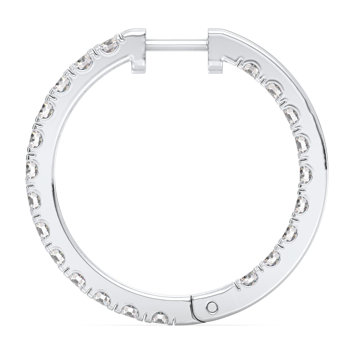 Lab Grown Diamond Hoop Earrings in White Gold